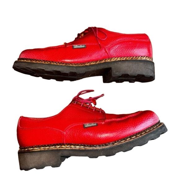 Paraboot Shoes "CHAMBORD" Grain Leather Lace Ups - Red - Women's Size 8.5 - Picture 1 of 9